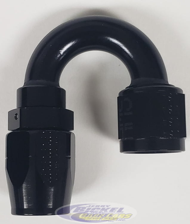 -10 180&ordm; Double Swivel Hose End - Aluminum - Black Anodized